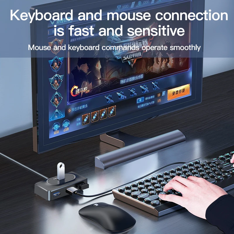 Mindpure USB 3.0 Hub 4 Ports HUB Splitter 4 in 1 with Type C Charge Power for MacBook Pro Air Huawei Mate 30 Docking Station HUB 3