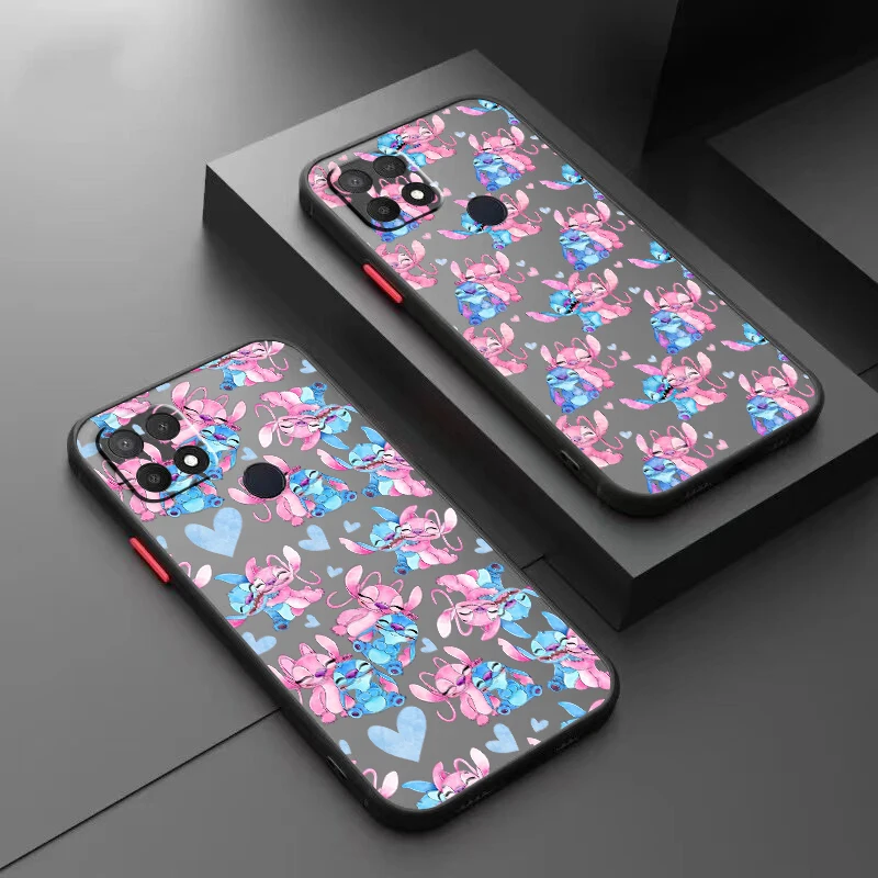 

Stitch Lilo Love For OPPO A98 A96 A94 A78 A77 A76 A74 A72 A57 A56 A55 A53 Frosted Translucent Hard Phone Case Fundas Coque Capa