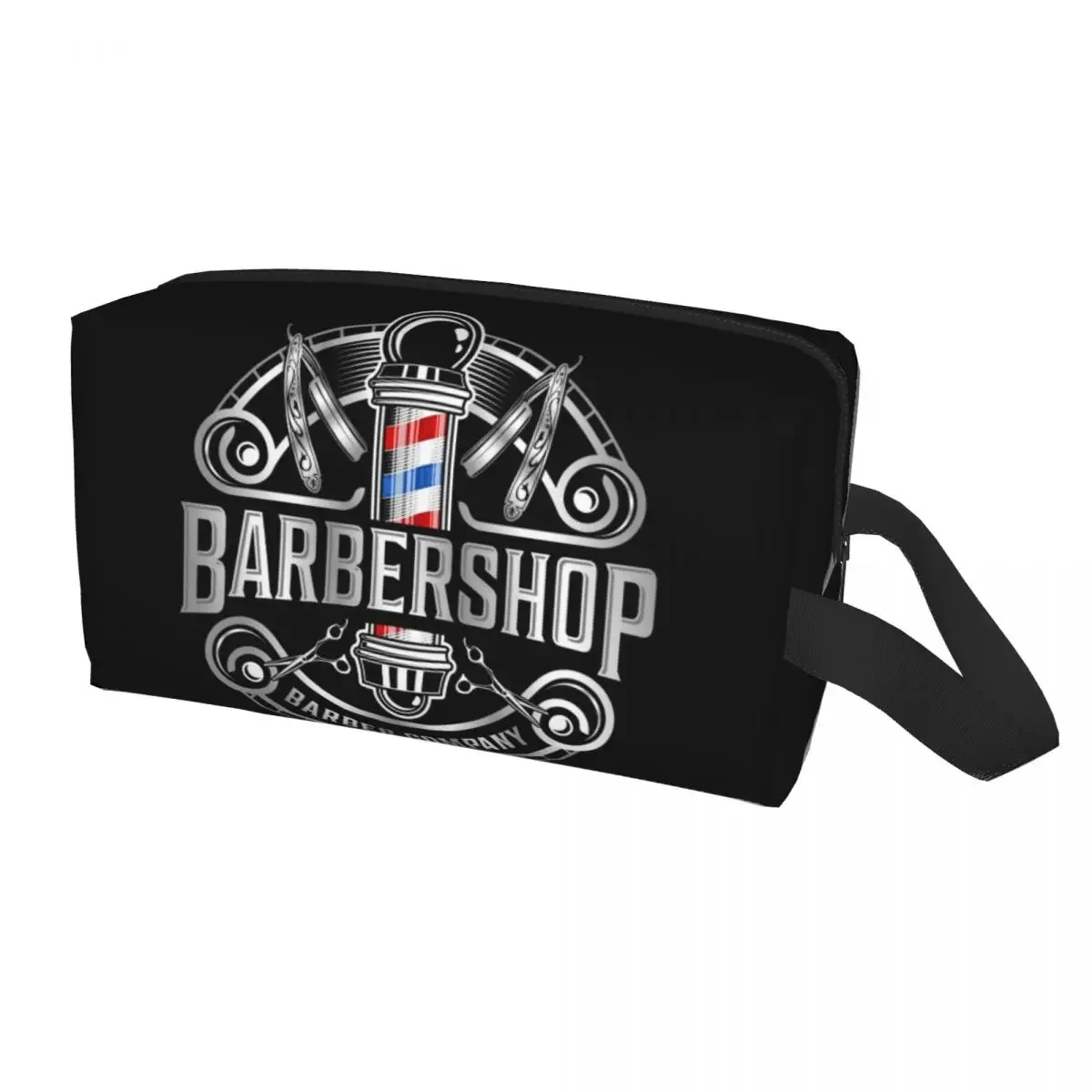 Barber Shop Sign Toiletry Bag Barbershop Hairdresser Hairstylist Cosmetic Makeup Organizer Ladies Beauty Storage Dopp Kit Case
