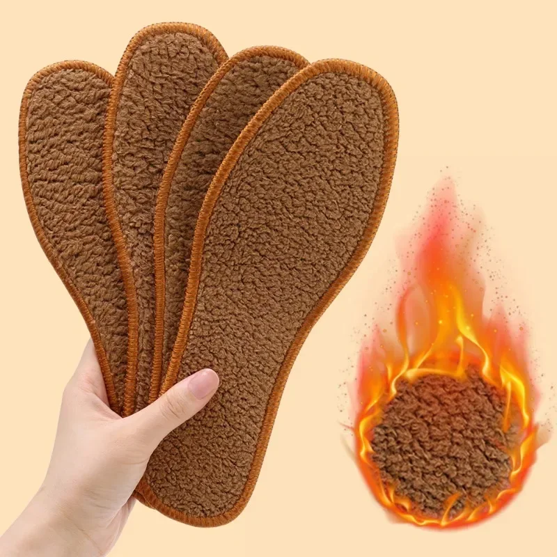 Winter Thicken Thermal Insoles Warm Heated Soft Plush Insoles for Shoes Snow Boot Shoe Pad Simulation Cashmere Insulation Insert