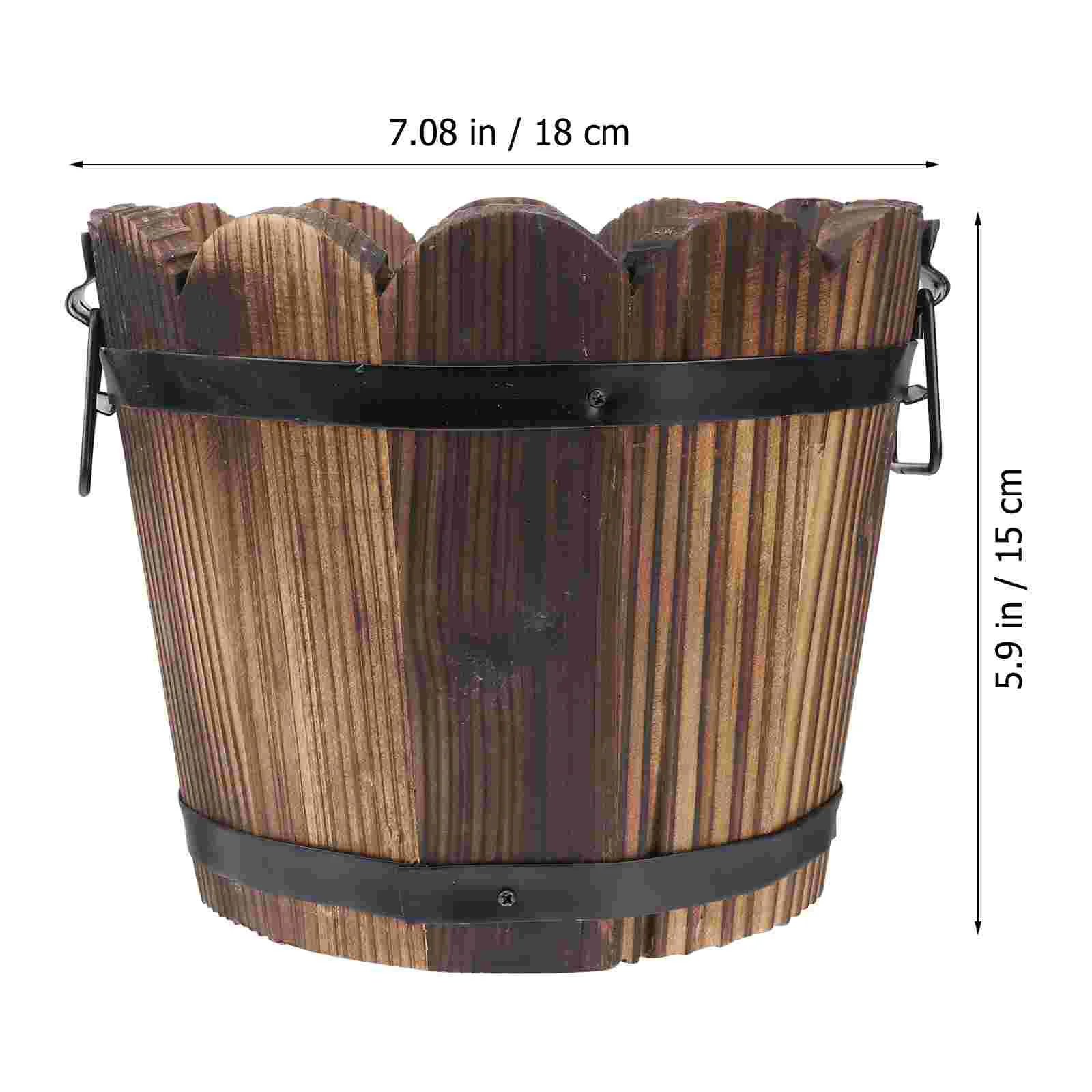 Wooden Bucket Planter 2