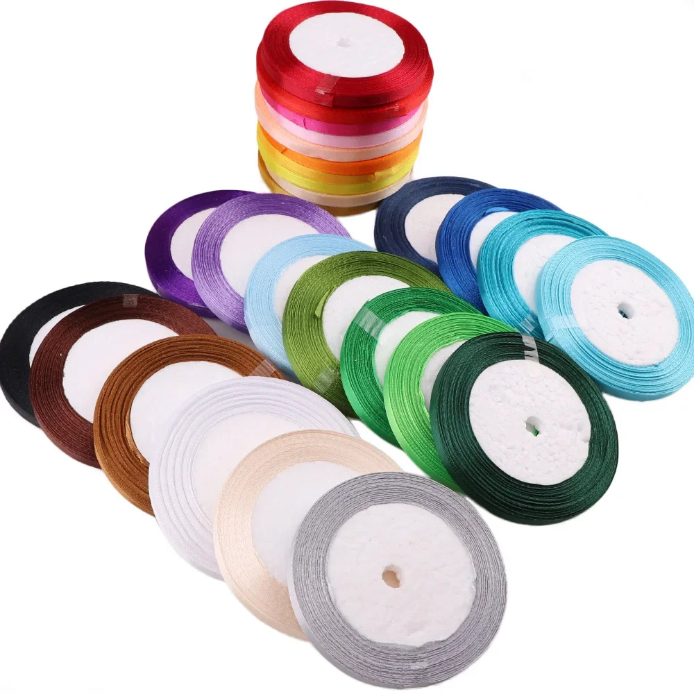 Vibrant Multi-Color Satin Ribbon Collection for Gift Wrapping & Festive Decor