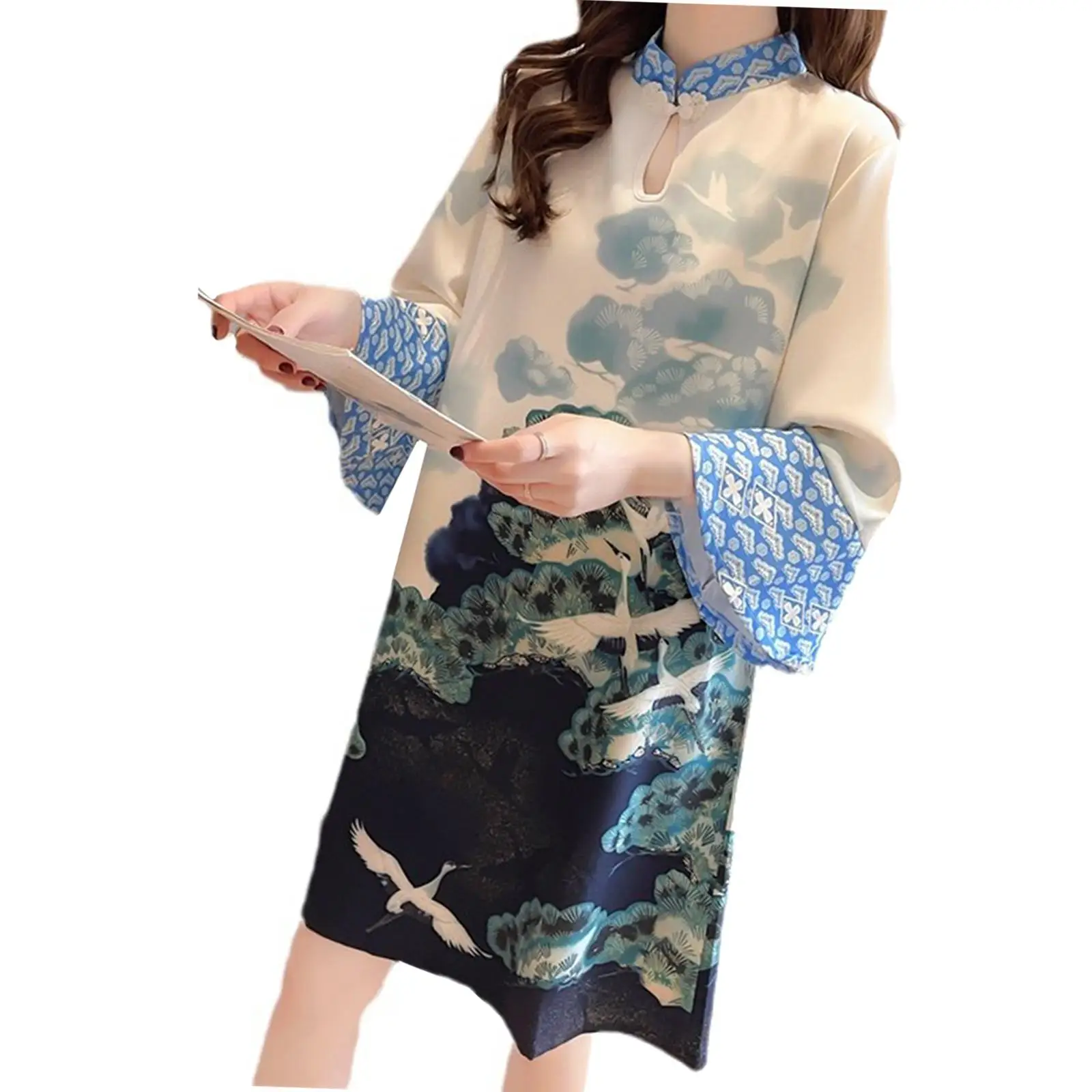 Women Cheongsam Dress Casual Elegant Chinese Qipao Dress Evening Dress for Street Wedding Shopping Evening Party Formal Events