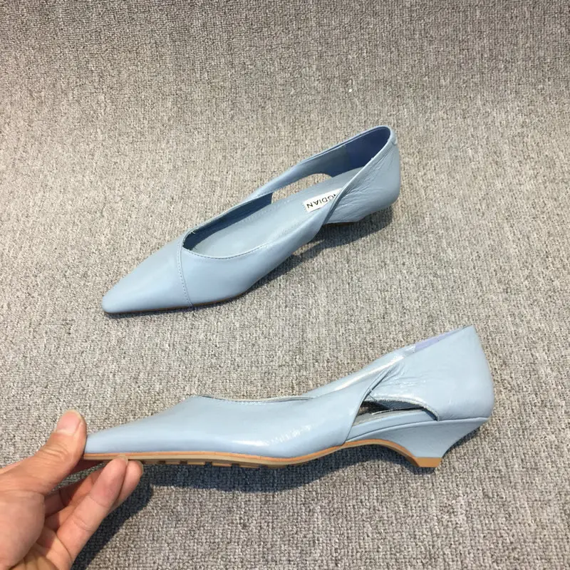 Scarpe per donna 2024 comode calzature estive da donna mocassini blu tacco basso elegante punta a punta alta qualità popolare giovane