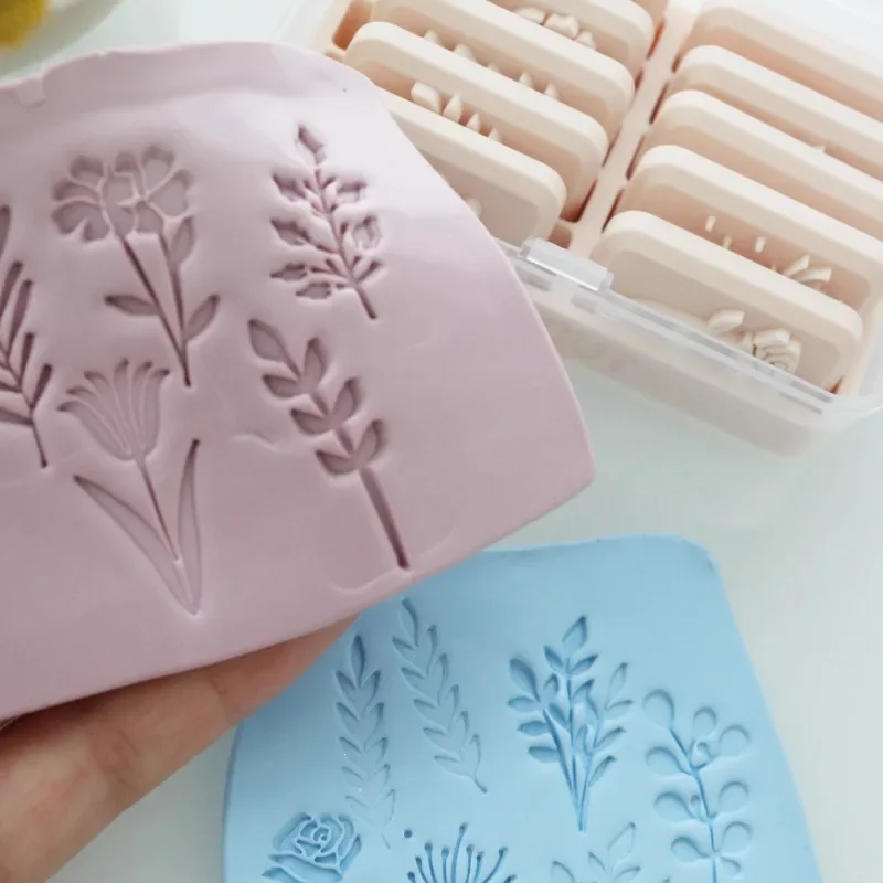 Clay Cutter Flower Plant Leaves Stamps Polymer Clay Molds Pottery Ceramic Embossed Jewelry Earring Making Tools