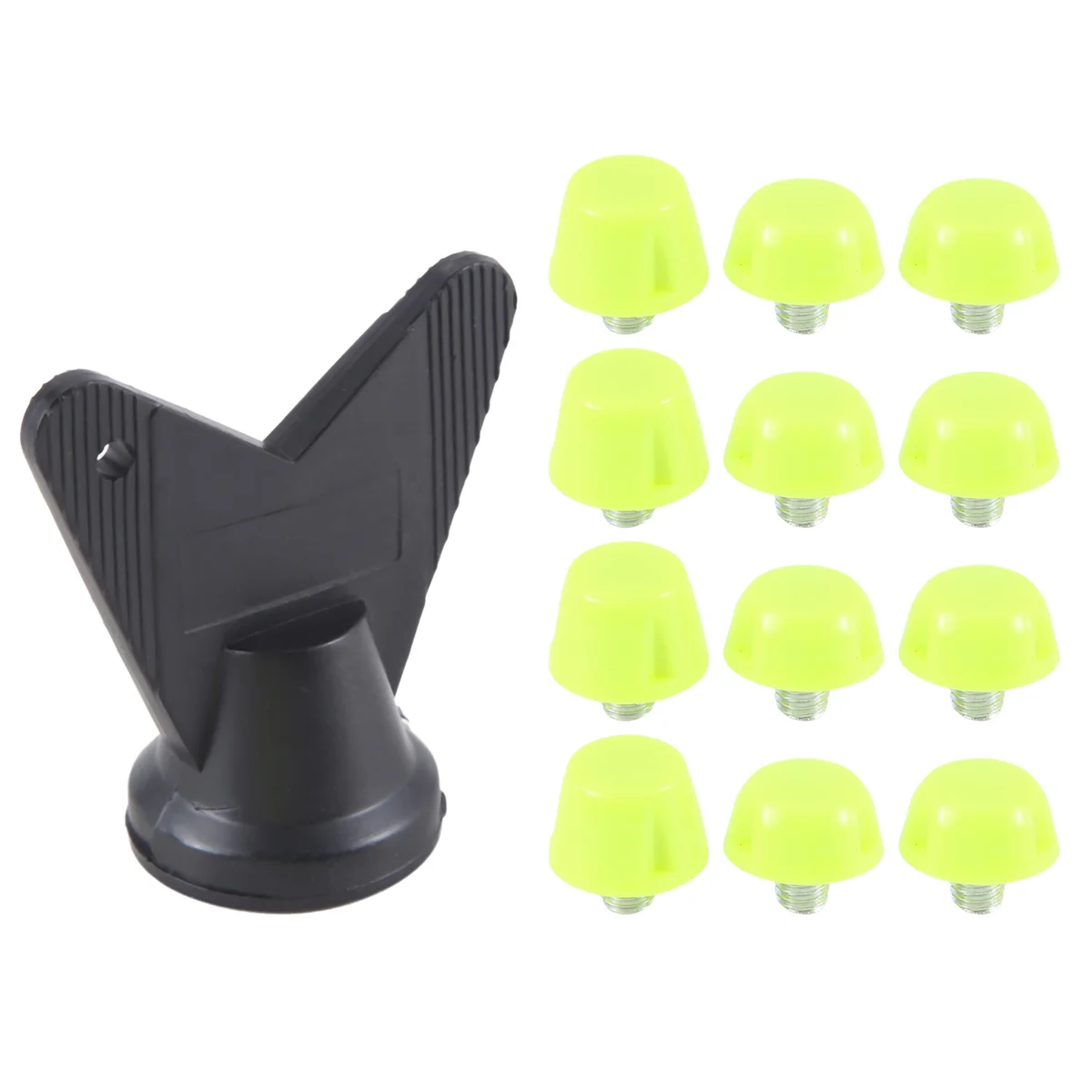 12Pcs 축구 신발 스파이크 축구 부츠 클리트 M5 스레딩 나사 7mm 10mm 안티 슬립 교체 스터드 녹색 희귀