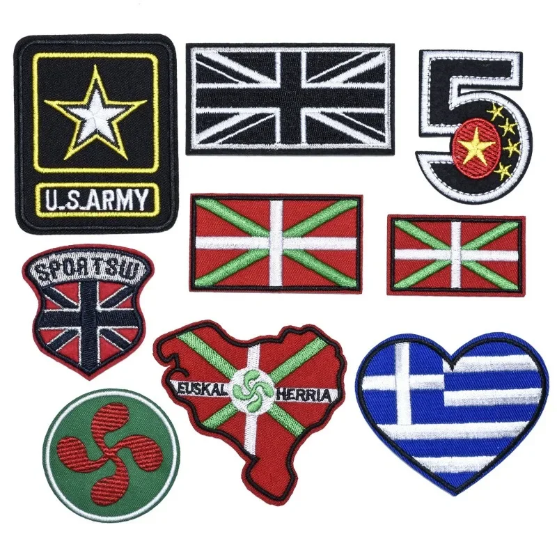 

50pcs/Lot Luxury Embroidery Patch Letter Nation Flag Map Team Sport Shirt Bag Clothing Decoration Accessory Craft Diy Applique