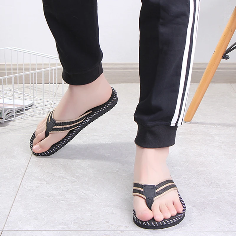 Men Flip Flops Outside Beach Flat Summer Casual Indoor Home Anti-slip Thong Sandals
