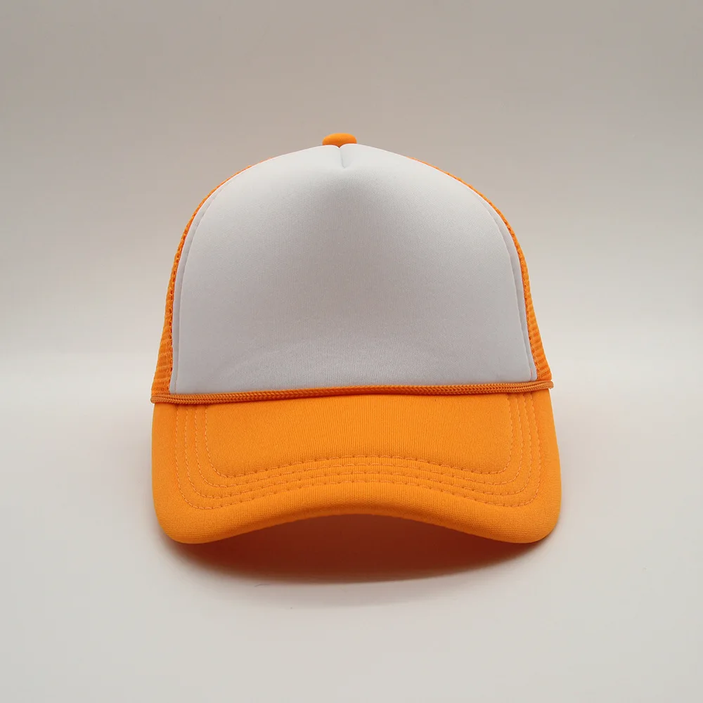 New Trucker Caps Men Women Plain Blank Foam Mesh Baseball Cap With Rope Summer Breathable Outdoor Sport Sun Visor Hats