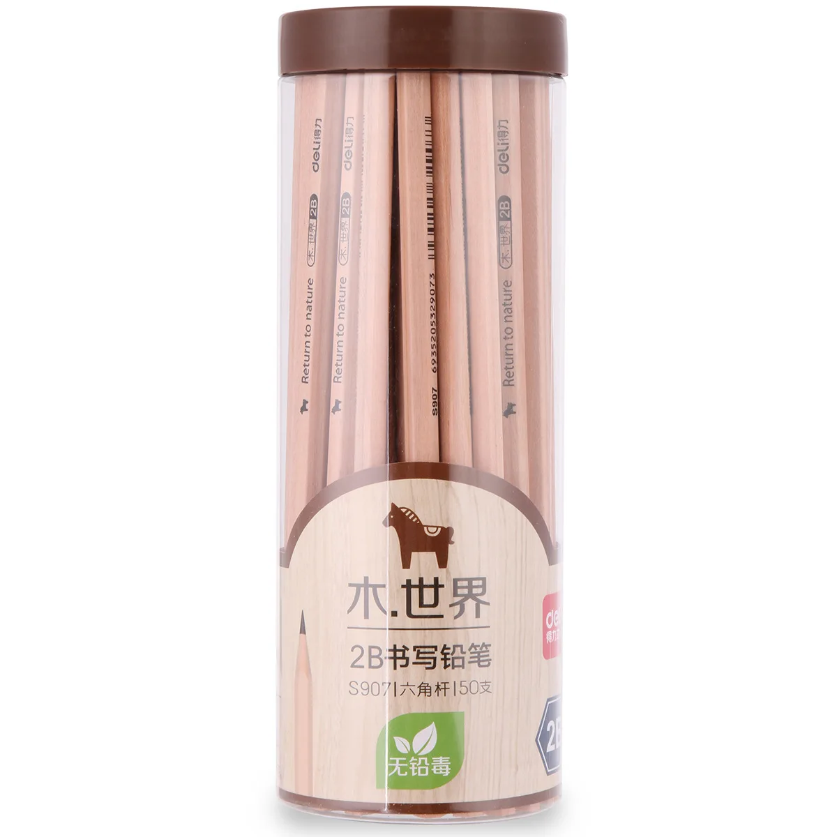 

50 pens in a box 2B Children Pencil Cute Stationery School Supplies Natural Wood Pencil Hexagonal Non-Toxic Wooden Lead Pencil