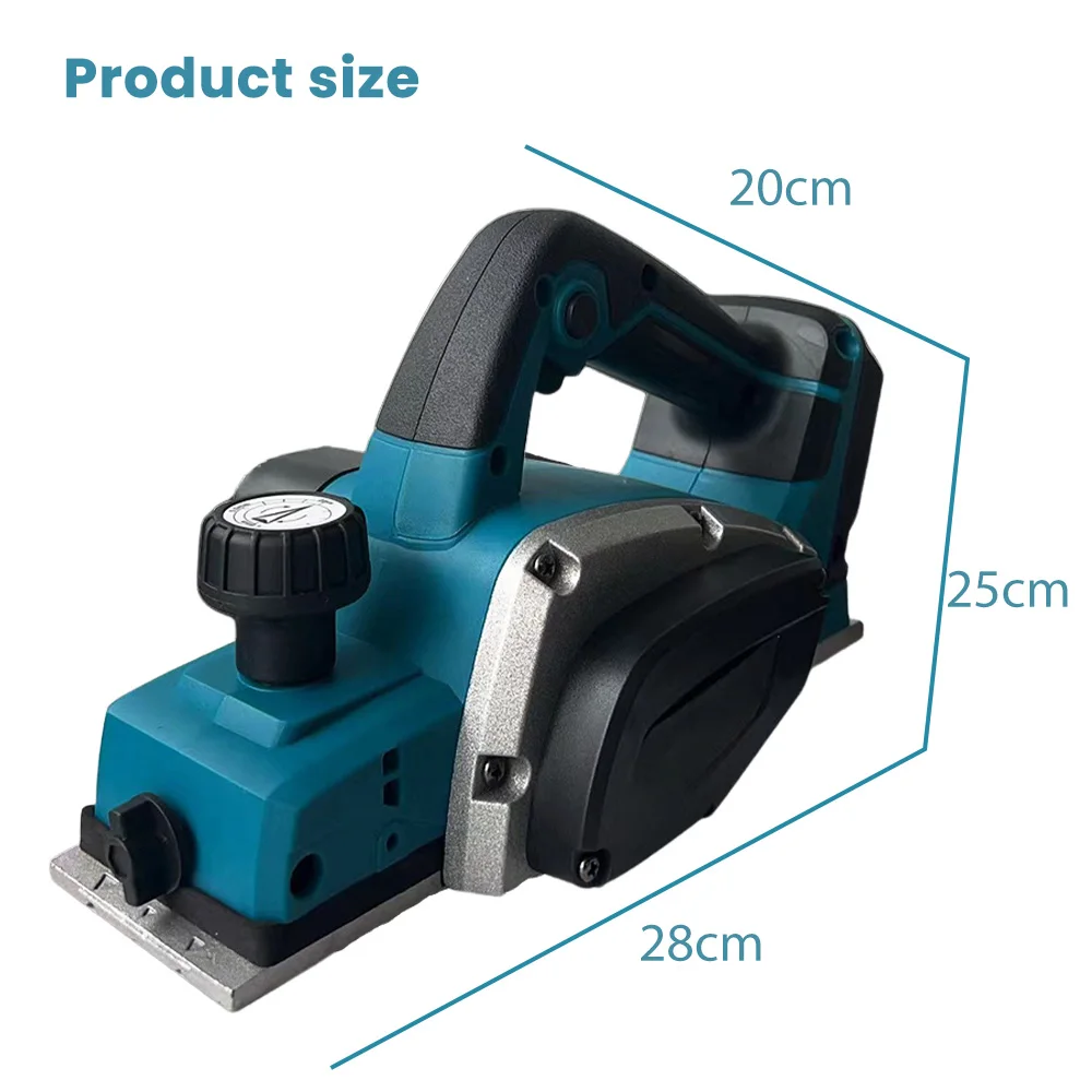 Bürstenloser elektrischer Hobel, tragbare Holzhobelmaschine, 15000 U/min Leerlaufdrehzahl, Tiefenmesser und Spänebläser für Makita 18-V-Akku – Detail 1
