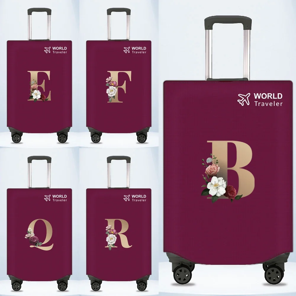 Travel Luggage Cover Dust Proof Scratch Resistant Reusable Non-woven Cover Gold Letter Series luggage cover