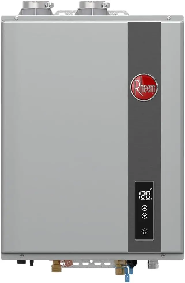 RTGH-95DVLN-3 RTGH Series 9.5 GPM 199,900 BTU 120 Volt Residential Indoor Natural Gas Tankless Water Heater Stainless Steel