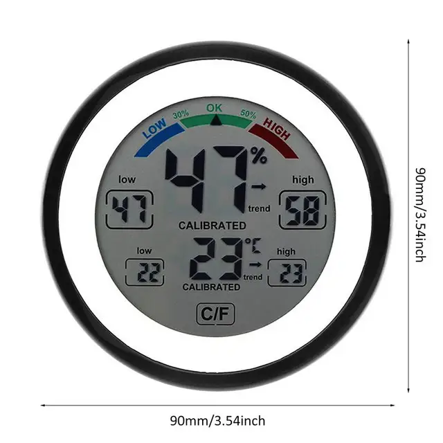 Kerek Nedves Hőmérő Háztartási Hálószoba Baba Szoba Digitális Kijelző Hőmérséklete És Páratartalom Mérő Beltéri - Image 6