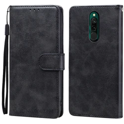 Luxury Leather Flip Wallet Case - Premium Bumper Protection & Style - Redmi 8A (Black)