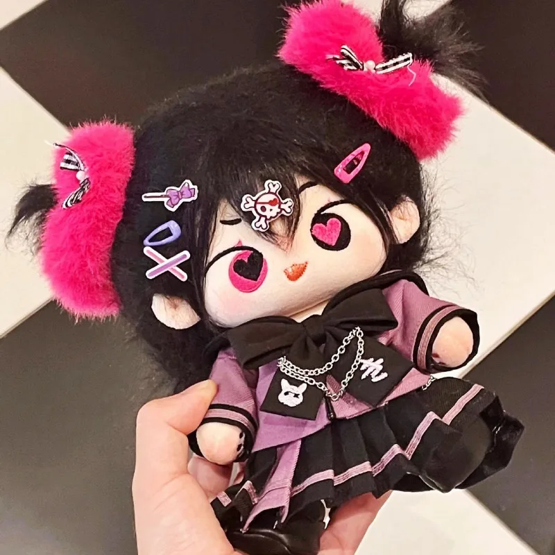 20cm baby clothes dark purple school uniform set cotton doll clothes three piece set doll doll doll changing 5