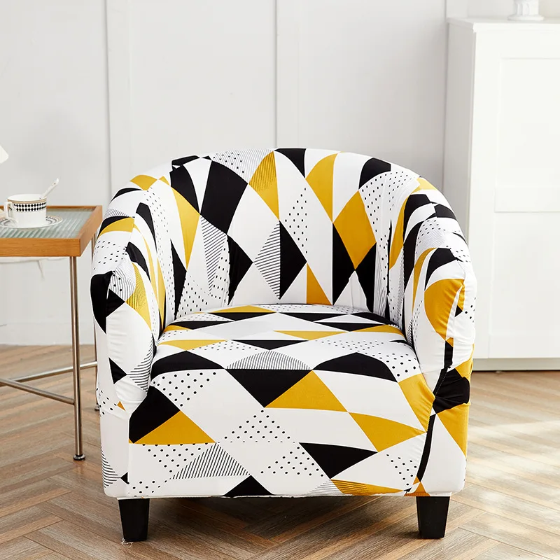 Elastic Single Club Sofa Cover Floral Print Tub Chair Covers Stretch Spandex Armchair Slipcovers for Bar Counter Living Room 3