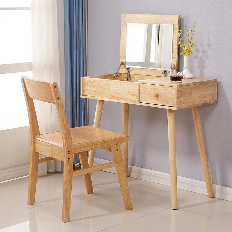 

Компактный многофункциональный туалетный столик с зеркалом в скандинавском японском стиле