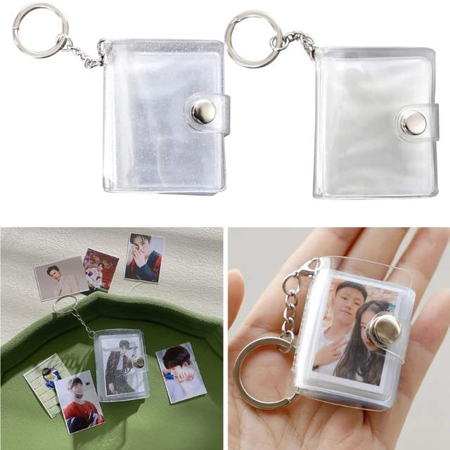 1pc Keychain Photo Album For Mini Photo Sticker Jelly Color Card Holder 2  Inch Photos Holder Portable Key Chain Wholesale