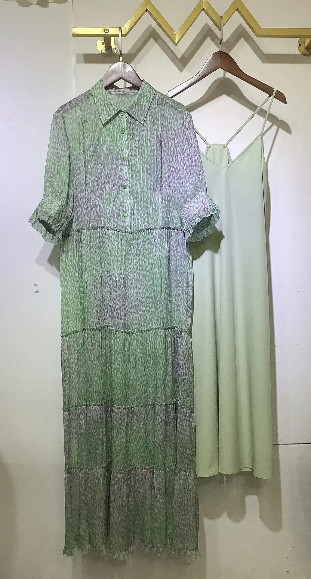 

Women 100% Viscose Robe Two Pieces Set Leopard Print Turn-down Collar Short Sleeve Elegant Summer 2024 Midi Dress