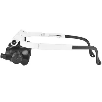 Head-Mounted High-power Mechanical Glasses Microscope Jeweler Watchmaker Accessories Repair Reading Magnifier Loupe LED Light 5