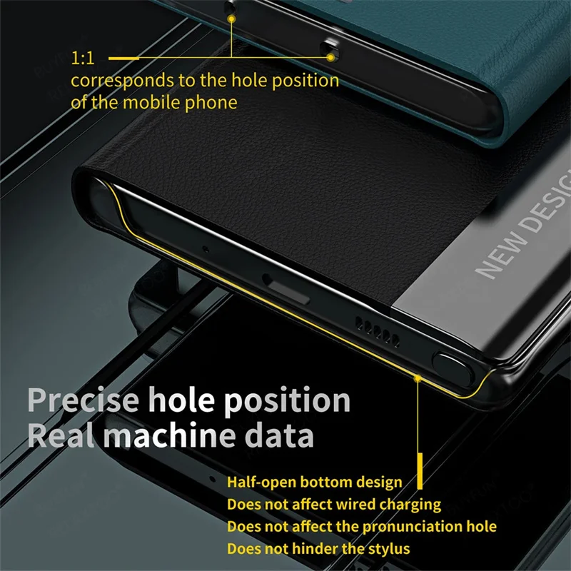 Premium Flip Leather Phone Case Cover - Elegant Design