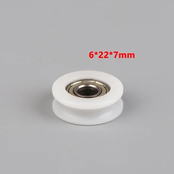 Moving Door And Window Slide Wheel 626 Bearing Pulley 6*22*7MM Planar Wheel U-shaped Groove Nylon Pad Injection Material