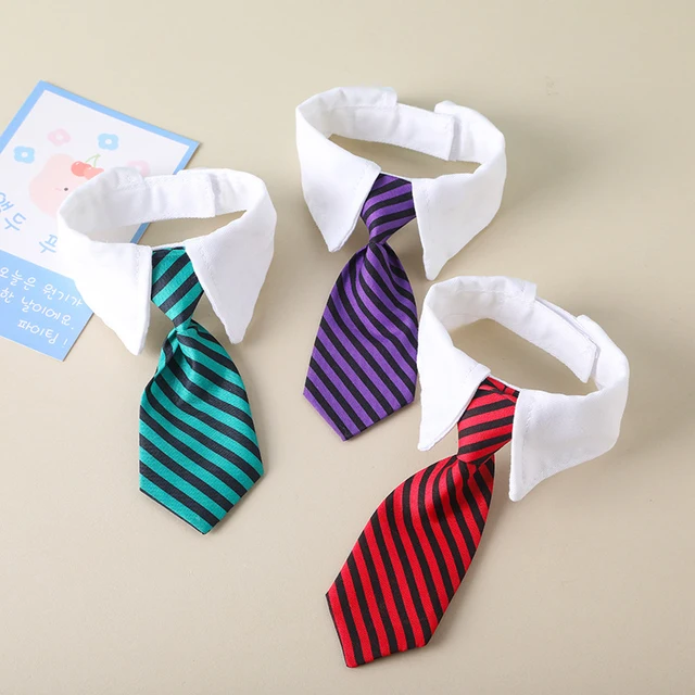 2023 Dog Cat Grooming Cat Striped Bow Tie Animal Striped Bow Tie Collar Pet Adjustable Christmas Cat Collar Pet Collar 3
