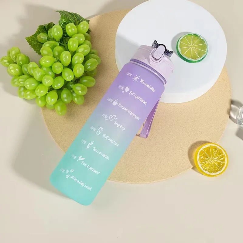 Sports Water Bottle Motivational Leakproof Drinking Outdoor Travel Gym Fitness Jugs for Kitchen