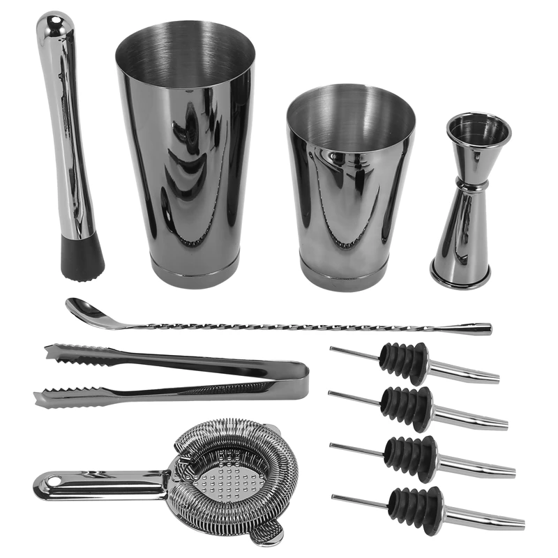 

Retail Cocktail Shaker Bar Set Stainless Steel Bartender Kit Mixer Drink Bartender Tools Browser Kit Bars Set Tool Accessories H