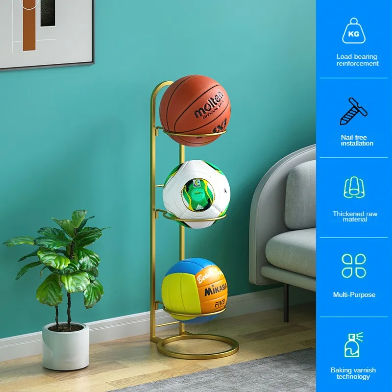 

Home Basketball Organizing Rack Indoor Children's Football Volleyball Storage Rack Sports Balls Display Rack Organizers Stand