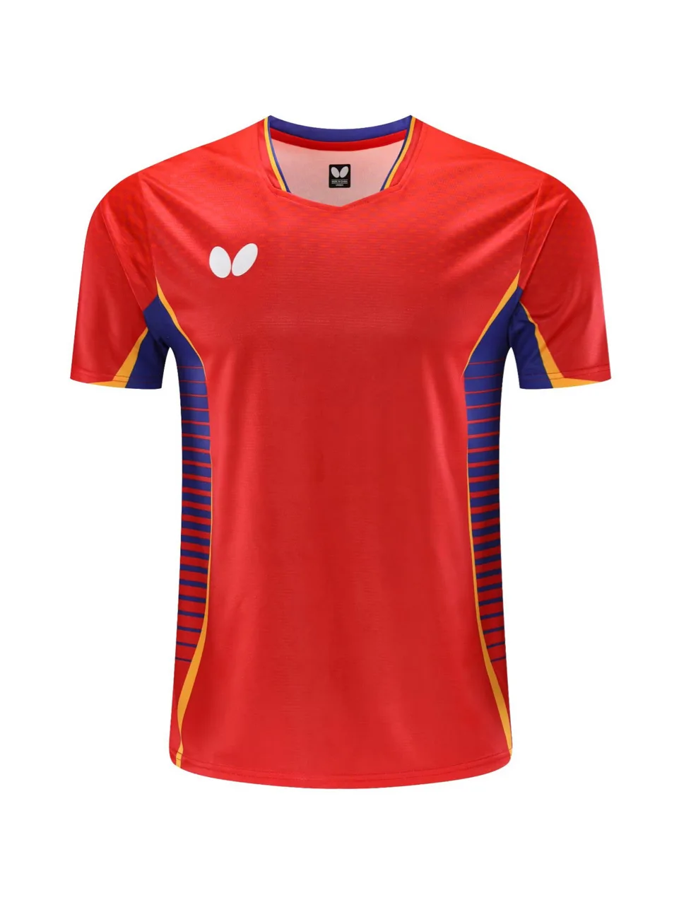 Custom butterfly table tennis T-shirt men's and women's badminton clothes quick drying V-neck half sleeve breathable