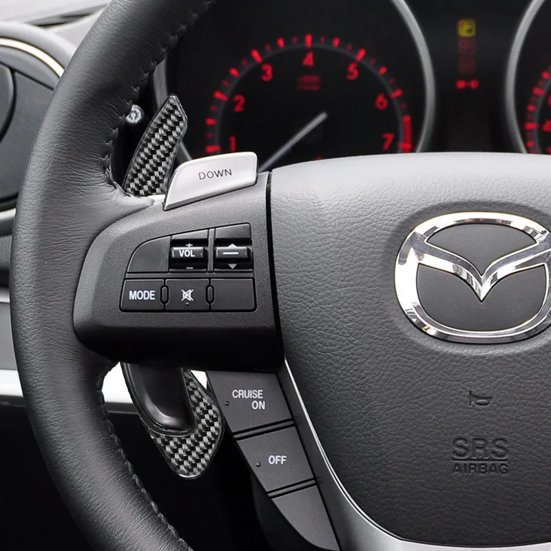 

ABS Carbon Fiber Car Steering Wheel Shift Paddle Shifter Extension for Mazda M3 11-16 M6 09-15 Rx-8 2005-08
