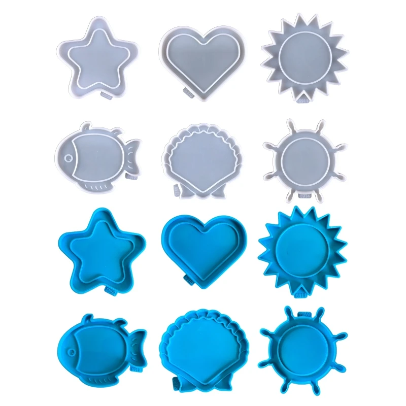 

1Pc/6Pcs Love Photo Frame Epoxy Mold Star for Sun for Shell Photo Frame Silicone