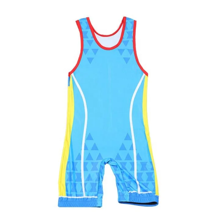 Wrestling Singlets Suit Boxing Triathlon One Piece Bodysuit Iron Men Gym Sport Fitness Weightlifting PowerLifting Skinsuit