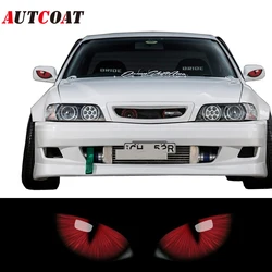 AUTCOAT – Film vinyle 3D yeux de chat, autocollant de voiture, couverture de moteur, rétroviseur, Film de décoration pour vitres 