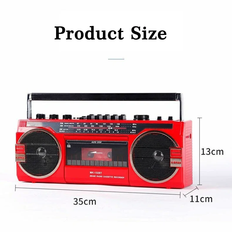 レトロカセットプレーヤーレコーダー、AM FMラジオラジオ付き