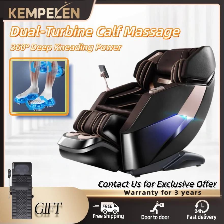 Fauteuil de massage corporel complet 4D avec rail SL et gravité zéro |   Massage des jambes et des pieds |   Garantie de 3 ans