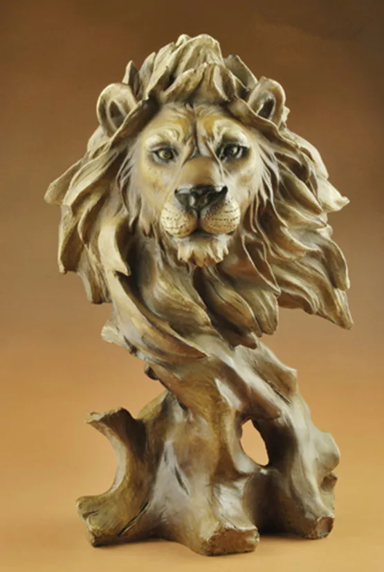 

28CM large TOP COOL Business art HOME Living room shop BAR decorative art 3D animal wild lion FENG SHUI Ornament art statue