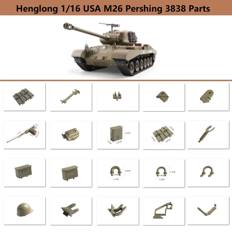 HengLong無線制御タンクパーツ1/16 usa m26 perling 3838