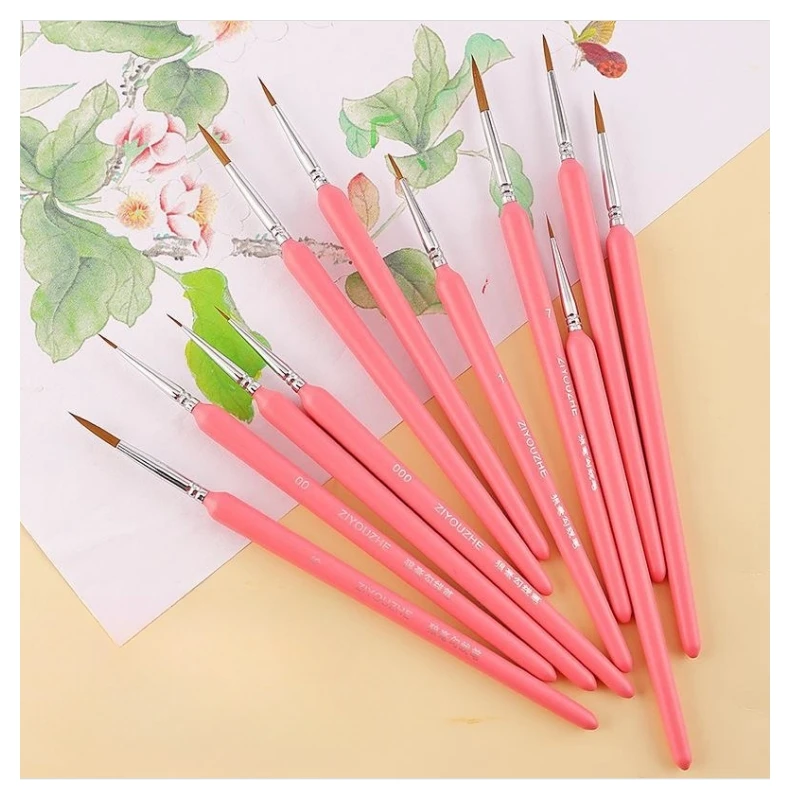 Professional Paint Brush Wolf Fine Painting Pen Nylon Hair Brush Sets Detail Painting Drawing Line Pen 11Pcs Art Supplies paint brush