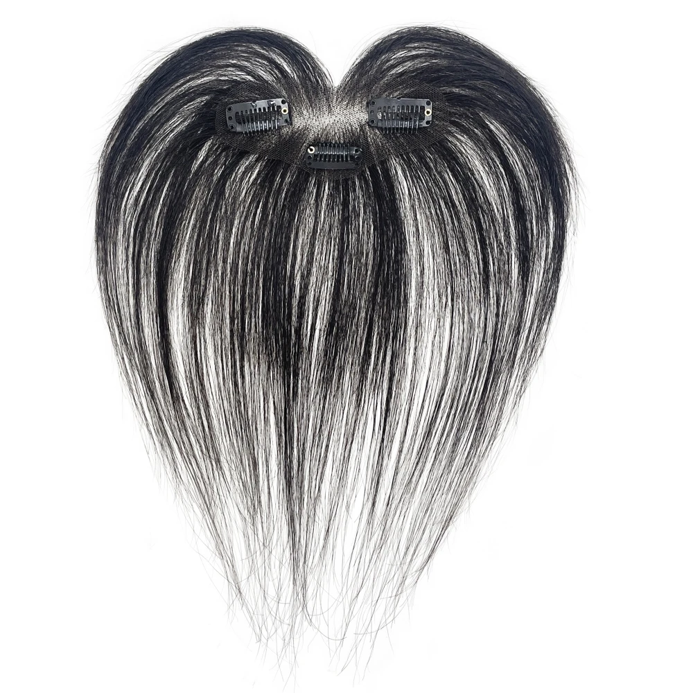 Natural Human Hair Clip In Bangs Topper 6