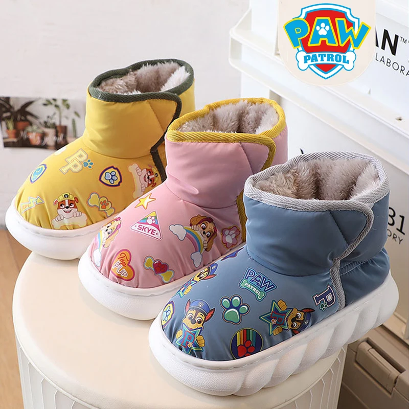 Poot Patrouille Chase Skye Kinderen Snowboots Kawaii Animatie Jongen Meisje  Winter Warm Katoen Gevoerde Schoenen Eva Licht baby Laarzen Pluche| | -  AliExpress