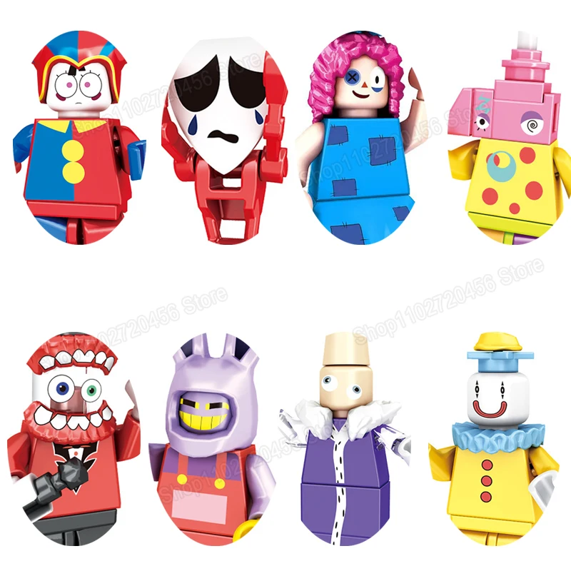 The Amazing Digital Circus Anime Action Figure Brciks Pomni Jax Cartoon Movie Building Block Digital Circus Toy Gift Bambini