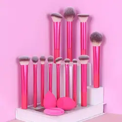 Deluxe Multi - Use Makeup Brush Collection with Essential Beauty Tools (Burgundy)