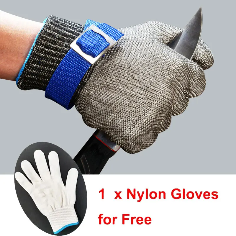 Nmsafety – Gants De Boucher En Maille D'acier Inoxydable Brossé