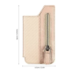 Universal Mobile Phone Card Slot Wallet Case and Holder (Beige)