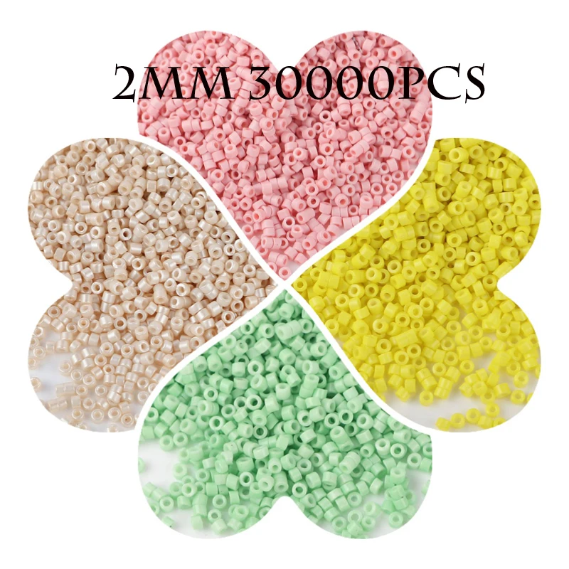 수제 DIY 목걸이 소재 단색 구운 밀레 비즈, 다색 흩어진 비즈, 인기 스타일, 인기 판매, 2mm 30000