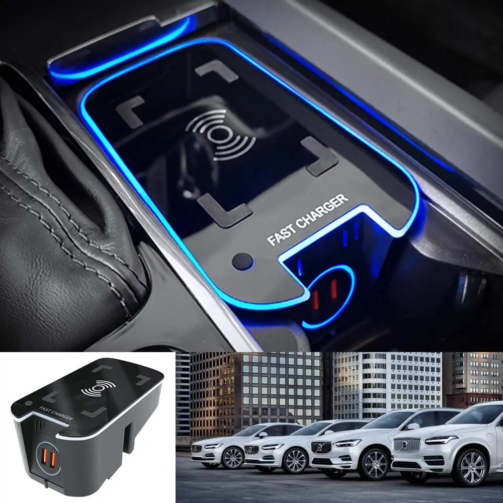

15W Car QI Wireless Charger For Volvo XC90 S90 V90 XC60 V60 S60 Charging Plate Wireless Phone Charger Accessories