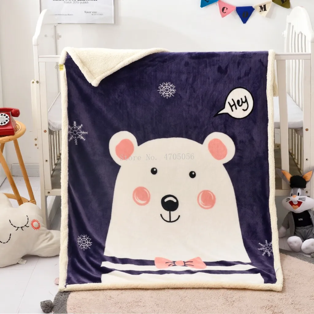 Orso Coniglio Giraffa Neonati Sherpa Coperta Super Morbido Tiro 100X140Cm Per Bambini Ragazze Regalo Su Lettino Copridivano